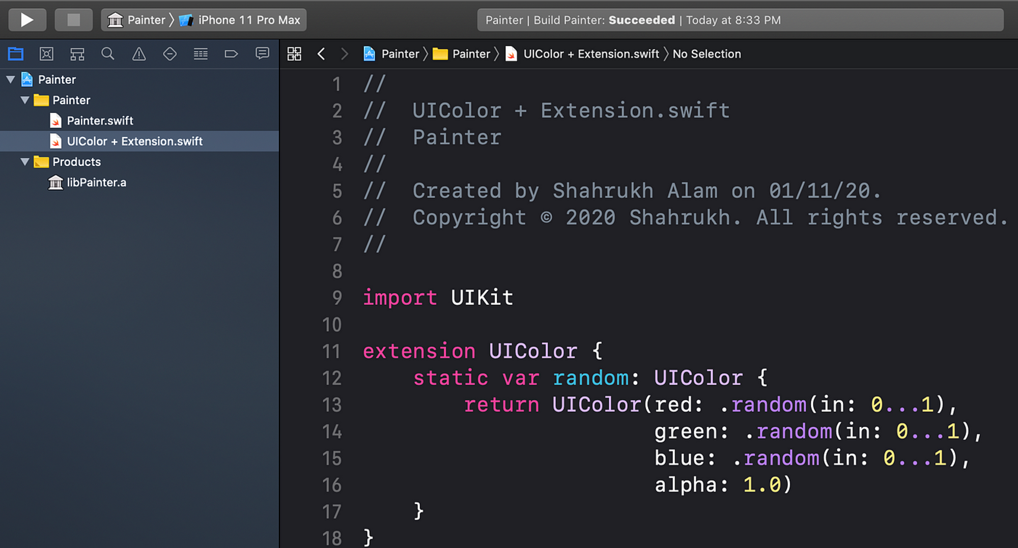 Generate random Color in Code