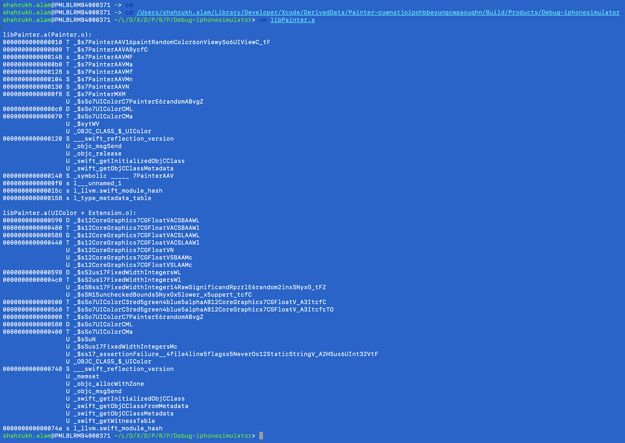 Symbols contained in a Static Library