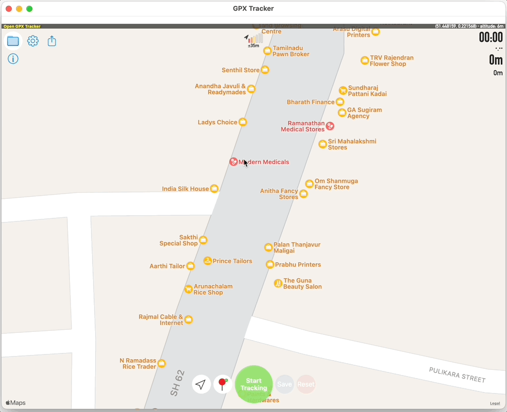 Create new gxp file using gpx tracker app