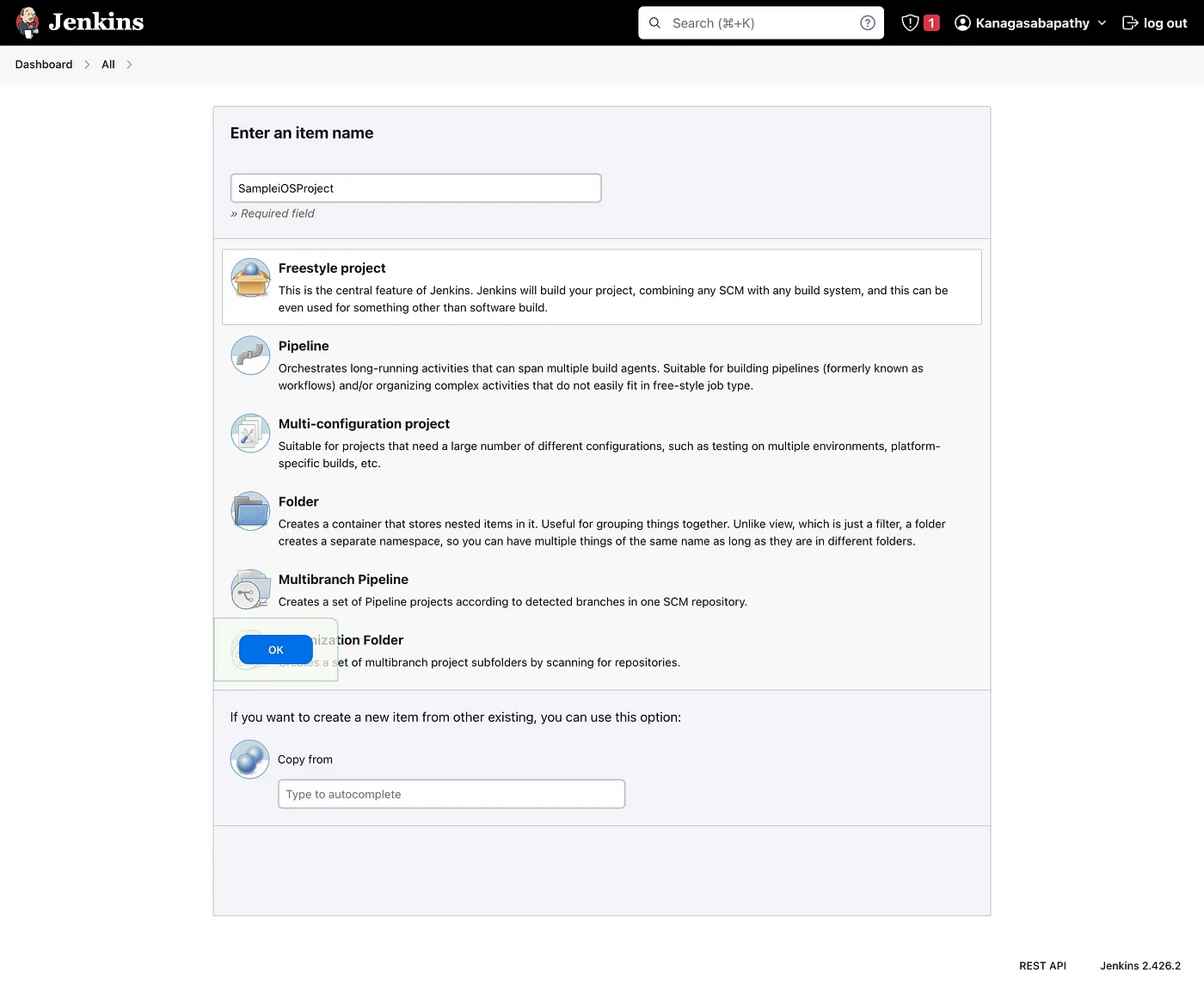 Creating a Jenkins Job