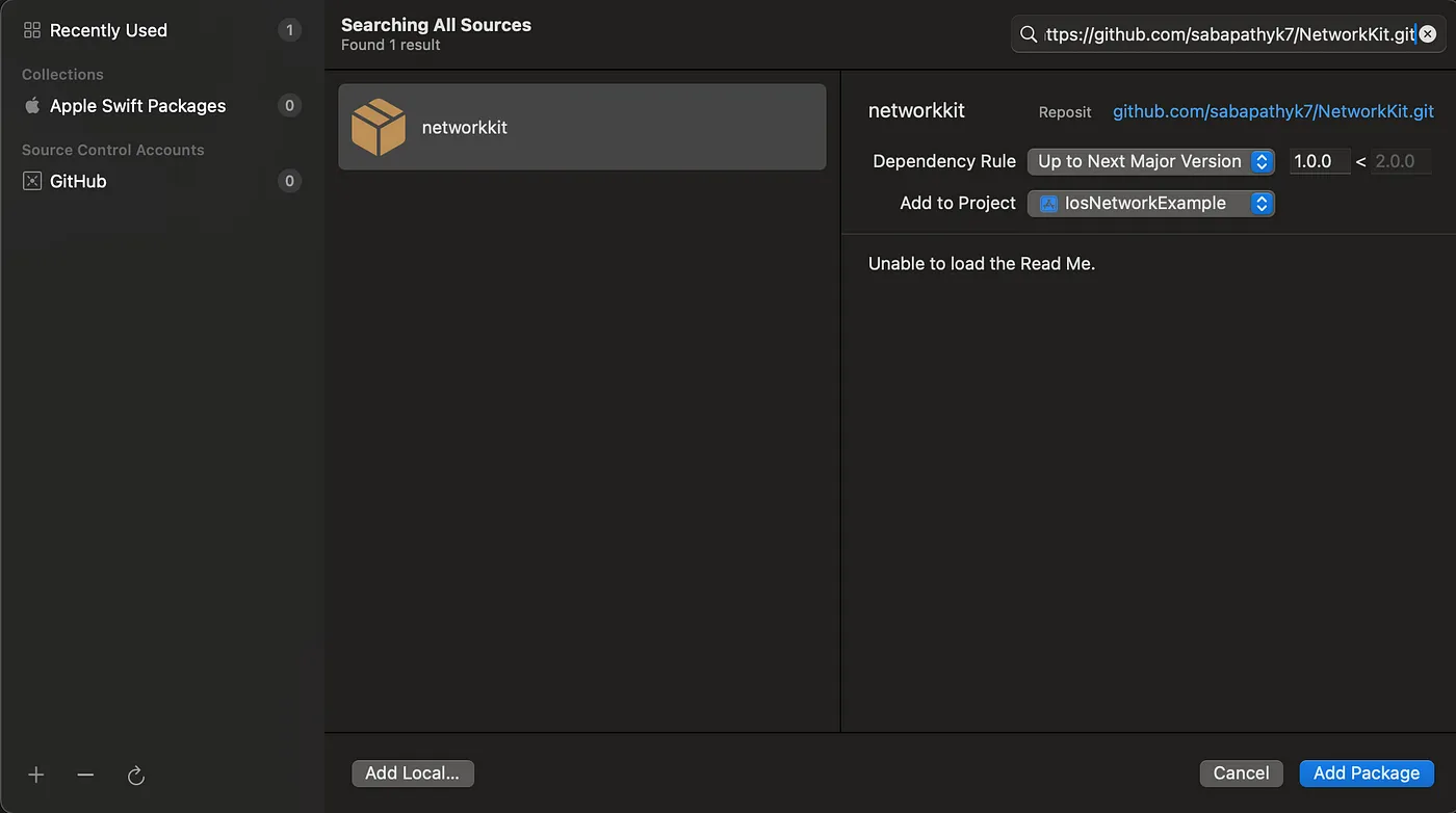 Add SPM package to Project