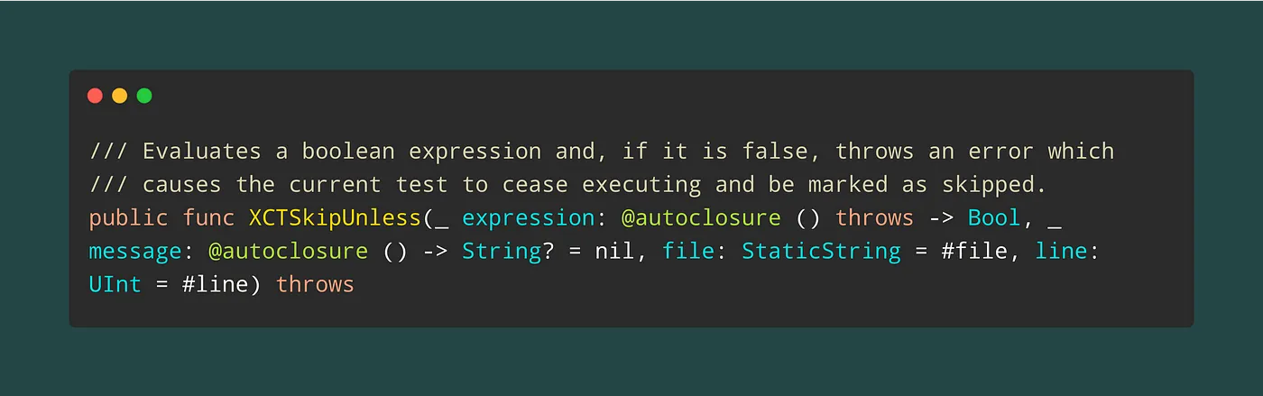 XCTSkipUnless